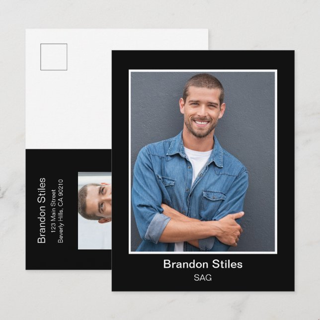 Actor Headshot Photo Postcard (Front/Back)