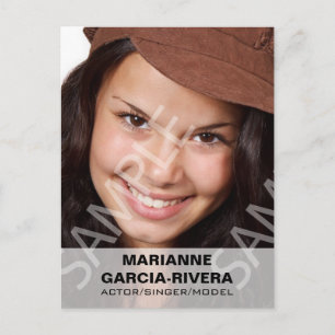 Actor Headshot White Transparent Panel Postcard