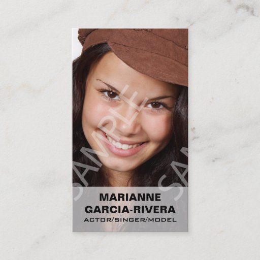 Customizable Actor Headshots White Transparent Panel Business Card