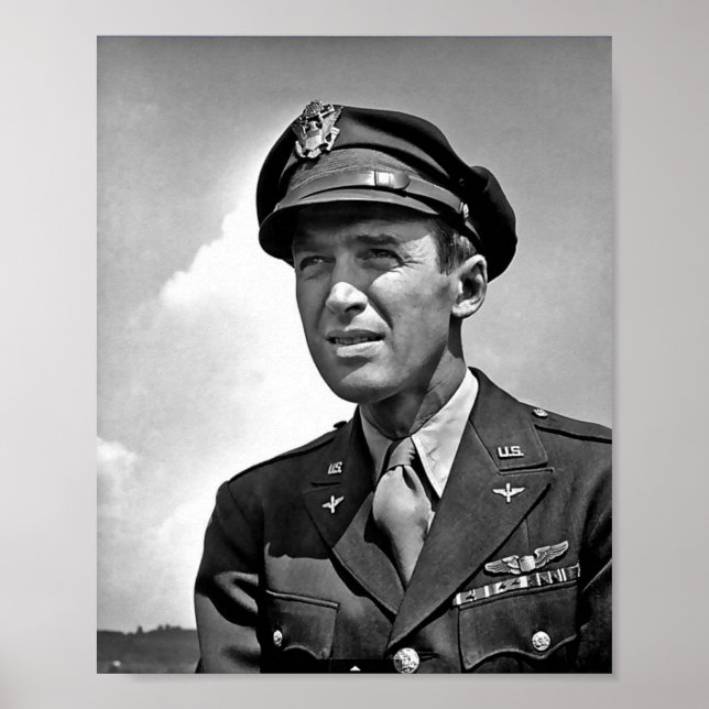 Actor Jimmy Stewart - WW2 Serice with the USAAF Poster (Front)