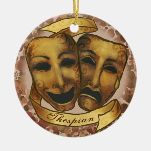 Actor Masks Ceramic Ornament