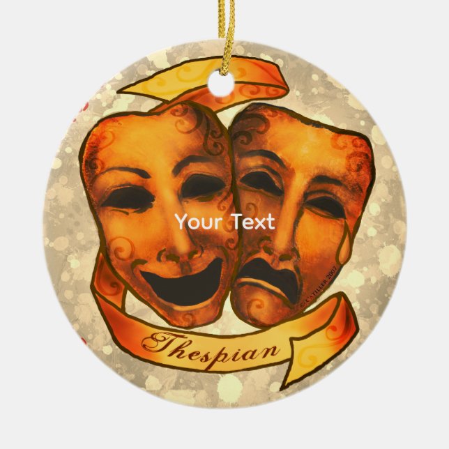Actor Masks Ceramic Ornament (Front)