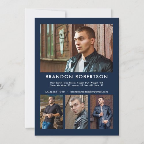 Actor Model 4 Photo 5x7 CompZed Card Template