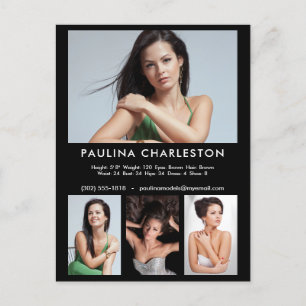 Actor Model 4 Photo Template Promotional Postcard