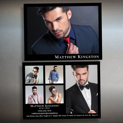 Actor Model 6 Photo Zed Card Template Black