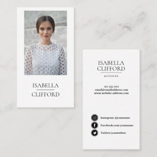 Actor Model Dancer close up Photo Social Media Business Card