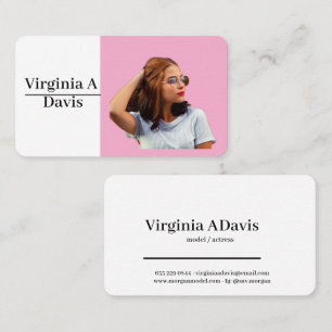 Actor model dancer photo trendy contemporary bold business card