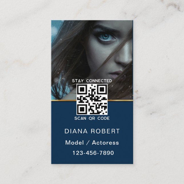 Actor model dancer photo trendy contemporary bold  business card (Front)