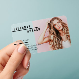 Actor Model Dancer Photo Trendy Transparent Bold Clear Business Cards