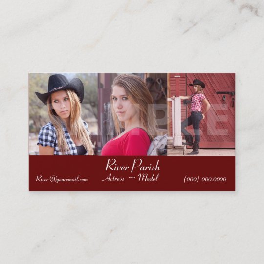 Actor Model Headshot Business Cards