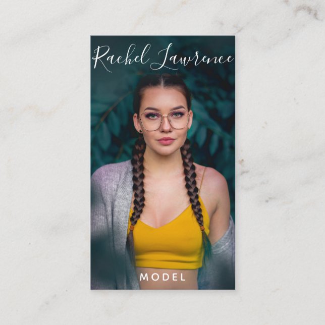 Actor/model modern minimalist social media photo business card (Front)