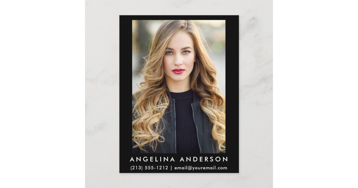 Actor Model Photo Postcard - Black | Zazzle