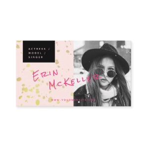 Actor Model Singer Blush Pink Photo Business Card
