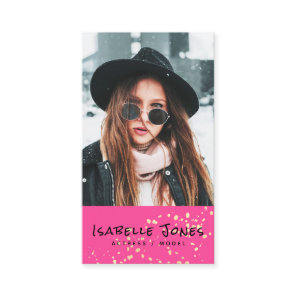 Actor Model Singer Dancer Pink Photo Business Card