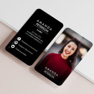 Actor Models Dancer Photo Social Media Icons  Dark Business Card