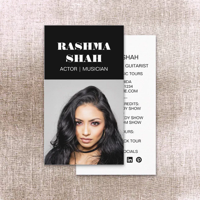 Actor Musician Entertainment Professional Photo Business Card | Zazzle