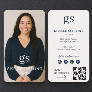Actor Photo QR Code Professional Business Card