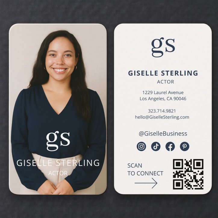 Actor Photo QR Code Professional Business Card
