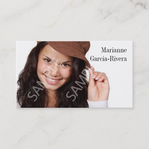 Actor Subtle Floral Headshot Business Cards