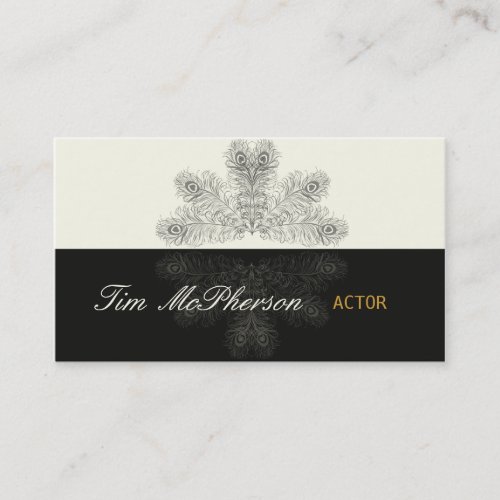 Actor Trendy Peacock Feathers Business Card Template