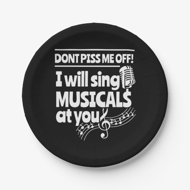 Actor Will Sing Musicals At You Paper Plates (Front)