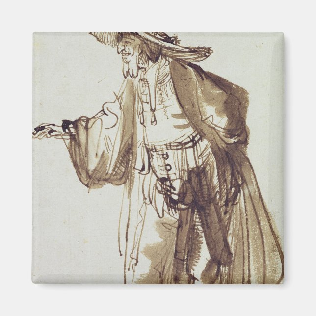 Actor with a Broad-rimmed Hat Magnet (Front)