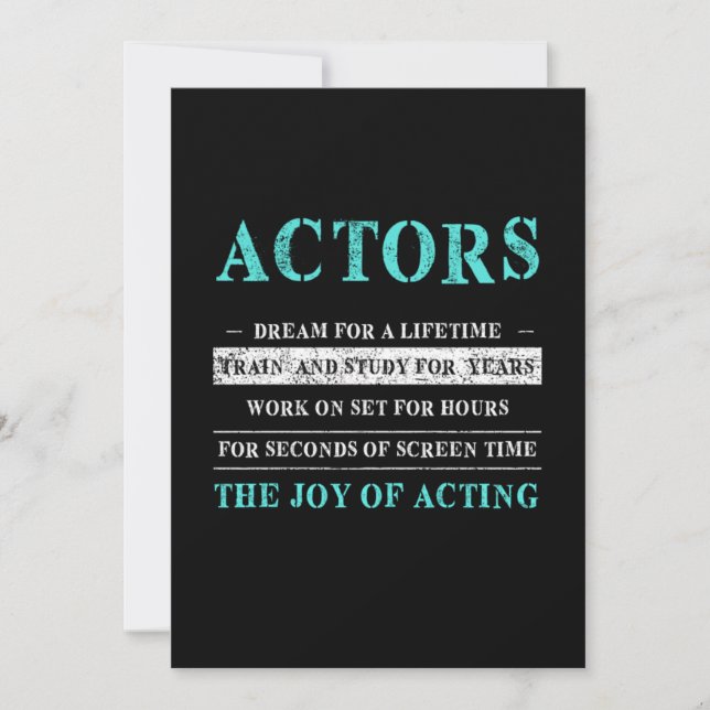 Actors Acting Actor Actress Movie Theater Gift Invitation (Front)