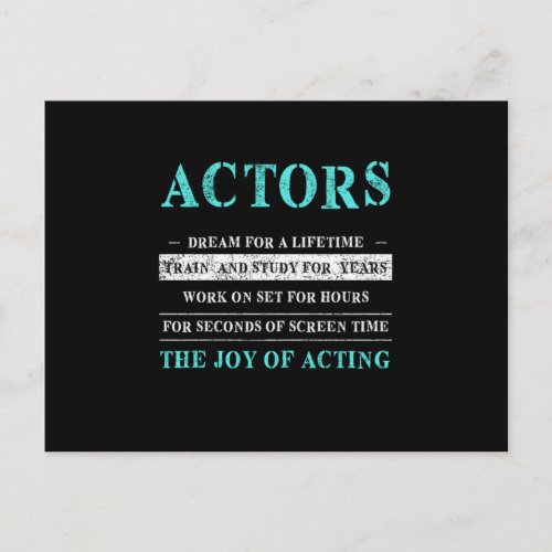 Actors Acting Actor Actress Movie Theatre Gift Postcard