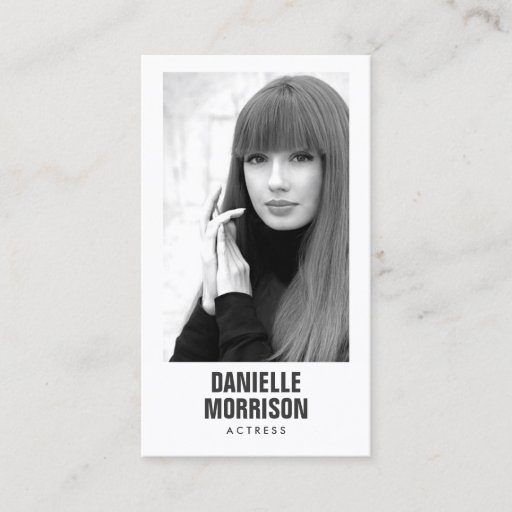 Customizable Actors and Models Classic Headshot Business Card