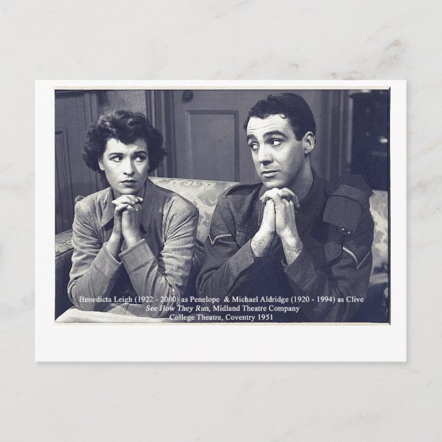 Actors Benedicta Leigh and Michael Aldridge Postcard (Front)
