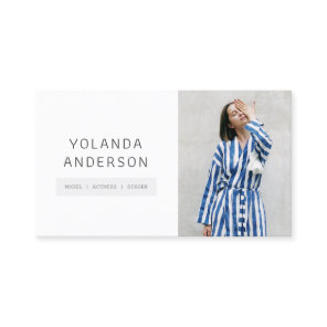 Actors models photo modern white fashion stylists business card