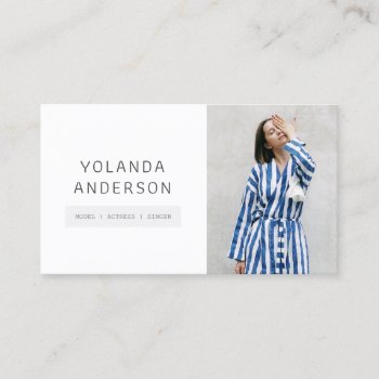 Actors Models Photo Modern White Fashion Stylists Business Card by moodii at Zazzle