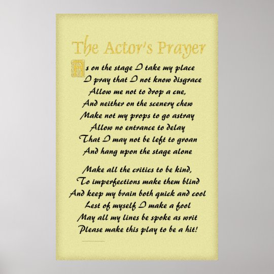 Actor's Prayer Poster