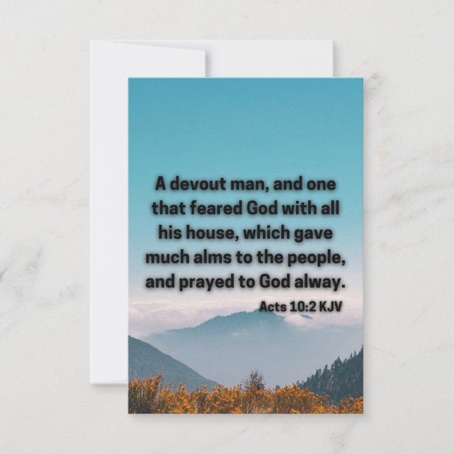 Acts 10:2 KJV Bible Scripture Pic Greeting Card (Front)