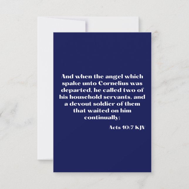 Acts 10:7 KJV Bible Scripture Greeting Card (Front)