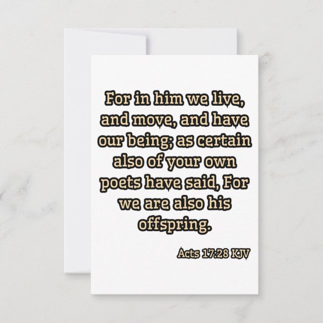 Acts 17:28 KJV Bible Verse Greeting Card (Front)