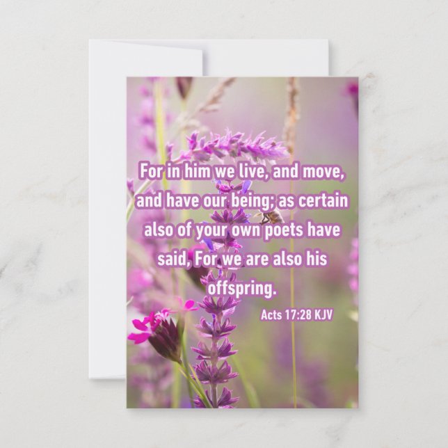 Acts 17:28 KJV Bible Verse Pic Greeting Card (Front)