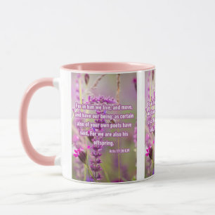 Acts 17:28 KJV Bible Verse Pic Two-Tone Mug