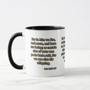 Acts 17:28 KJV Bible Verse Two-Tone Mug