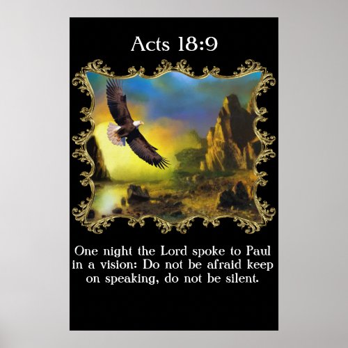 Acts 189 With A Eagle flying over the landscape Poster