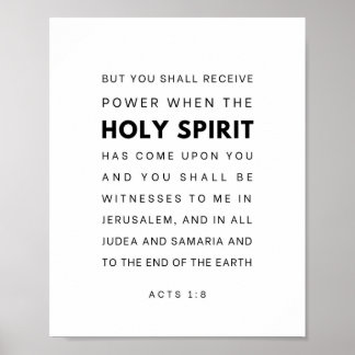 Acts 1:8 Bible Verse Poster