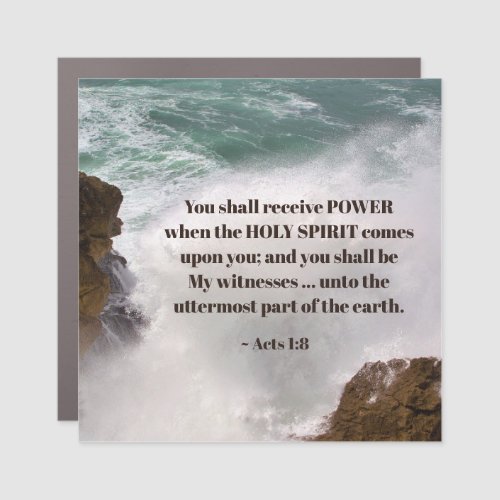 Acts 18 You shall receive POWER Bible Verse Car Magnet