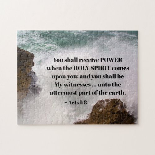 Acts 18 You shall receive POWER Bible Verse Jigsaw Puzzle