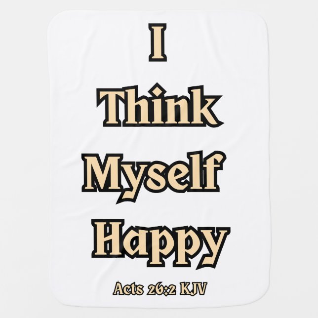 Acts 26:2 KJV Bible Verse Quote Baby Blanket (Front)