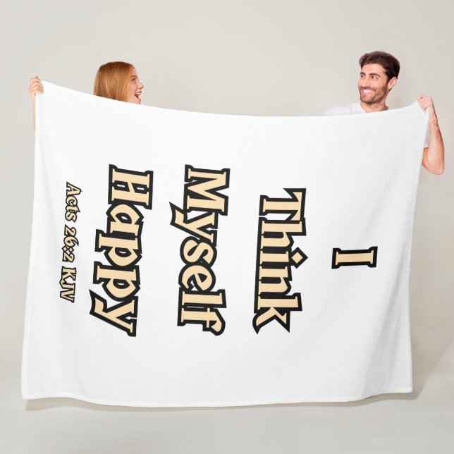 Acts 26:2 KJV Bible Verse Quote Fleece Blanket (In Situ)