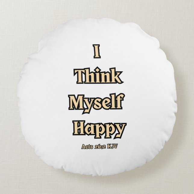 Acts 26:2 KJV Bible Verse Quote Round Pillow (Front)