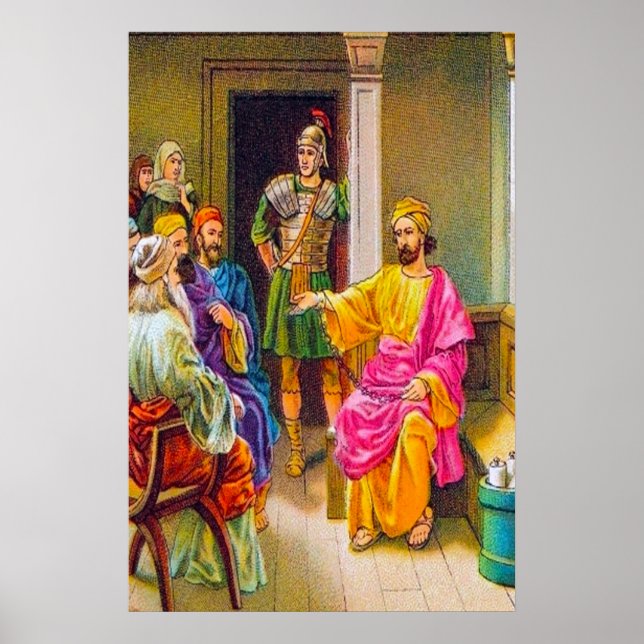 Acts 28:23-31 Paul Preaches at Rome poster (Front)