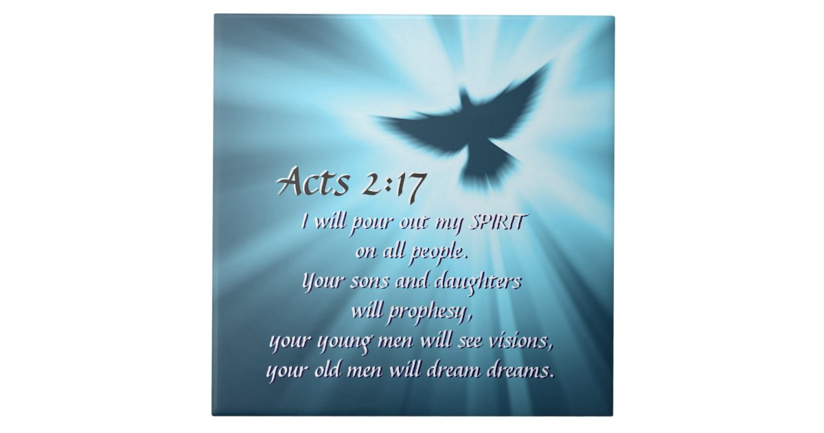 Acts 2 17 I Will Pour Out My Spirit Bible Verse Tile Zazzle Com