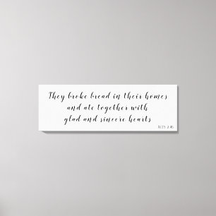 Acts 2:46 verse canvas print