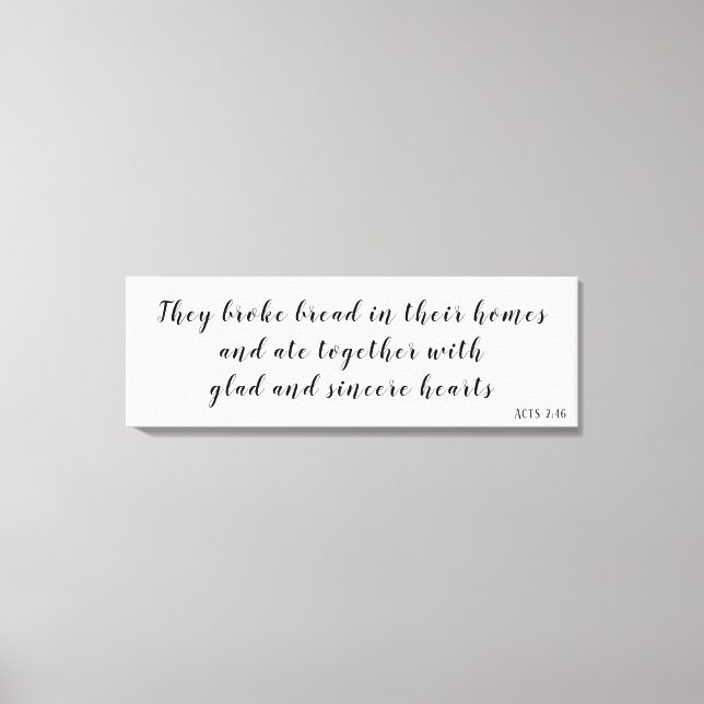 Acts 2:46 verse canvas print (Front)
